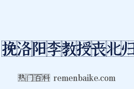 挽洛阳李教授丧北归是什么意思的图片
